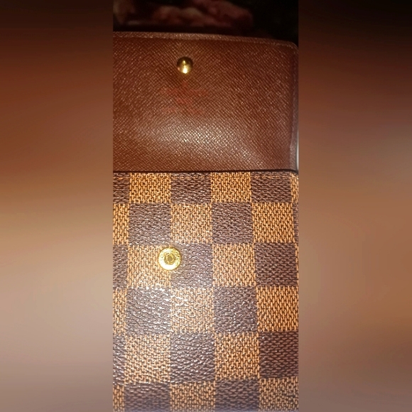 LOUIS VUITTON DAMIER EBENE MONOGRAM CANVAS LEATHER WALLET EUC - Picture 9 of 15